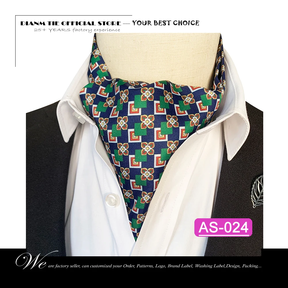 2023 Elegante Herren Ascot Krawatte Plaid Floral Krawatten Für Mann Polyester Jacquard Gewebte Krawatte Für Hochzeit Business Party Zubehör – Detail 29
