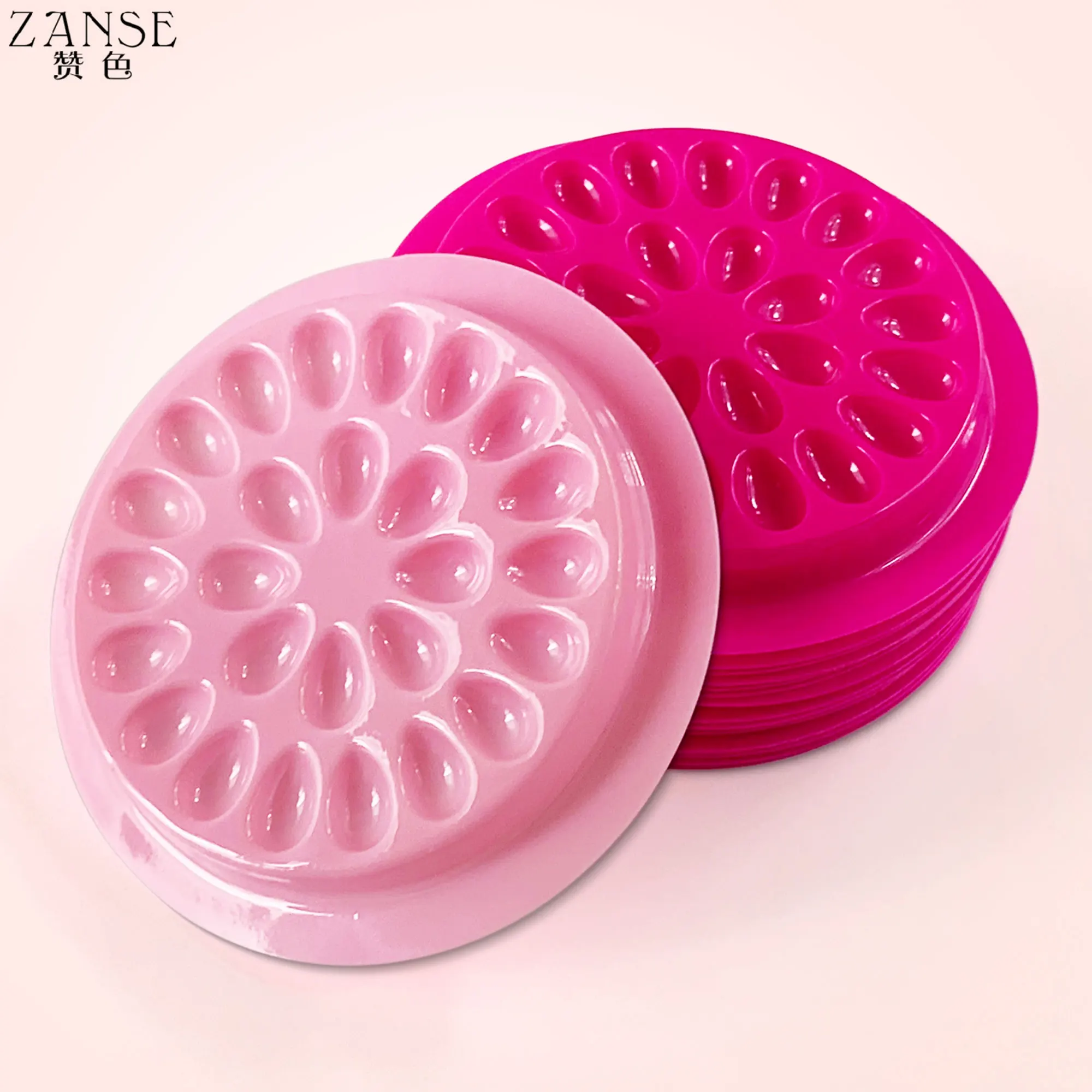 100pcs Disposable Plastic Flower Eyelash Holder Sticker Glue Adhesive Pallet For Eyelash Extension Makeup Tools