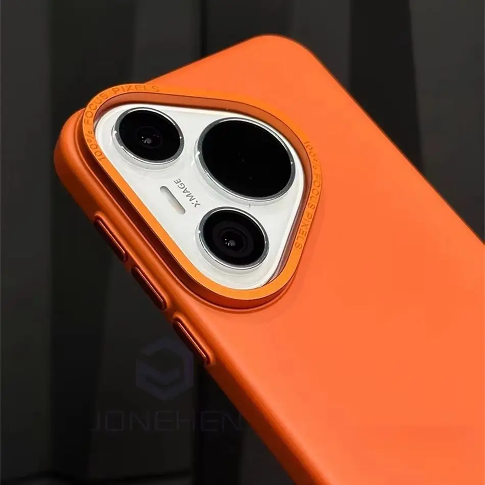 Sleek Matte Solid Color Shockproof Case with Alloy Lens Frame