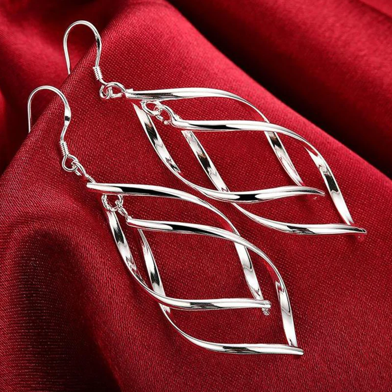 Drop Earrings Aravant 925 Sterling Silver Hollow Long for Women Fashion Wedding Jewelry Gifts drop earrings,dangle earrings,silver jewelry,long earrings