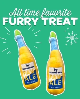 Jouet Peluche pour Chien Bouteille de Bière Grinçante - 2025 - Doglovedesign : Vêtement et accessoires pour chiens