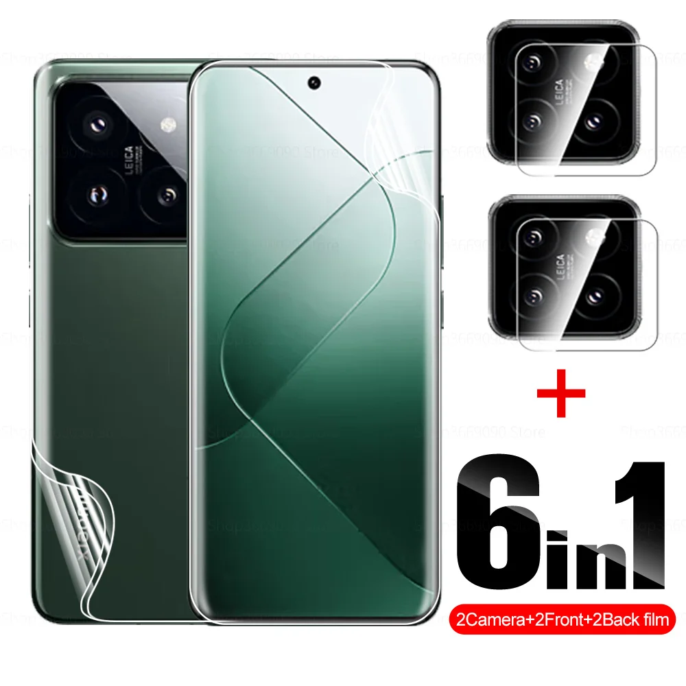 

6 в 1 Передняя и задняя Гидрогелевая пленка для Xiaomi 14 Pro 5G, защита для объектива камеры, защита экрана xaomi xiomi 14Pro Mi 14 Mi14 Xiaomi14 Pro, чехол