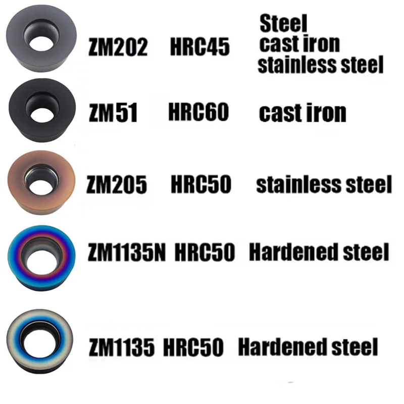 10PCS RPMT 카바이드 인서트 RDMW1003MO RDMW10T3MO RDMW1204MO RDMW1604MO R5 R6 인덱서블 CNC 카바이드 원형 밀링 인서트