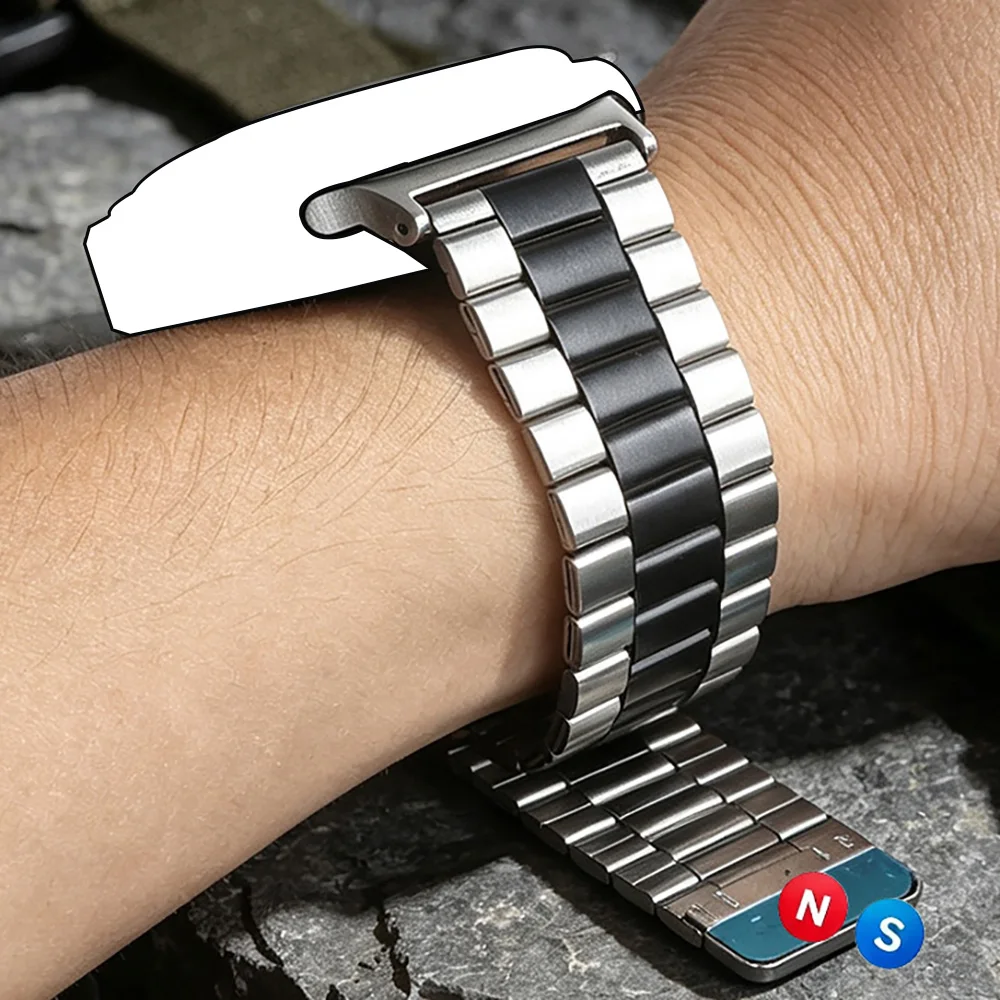 Magnetic Stainless Steel Watch Band - Elegant Strap and Bracelet