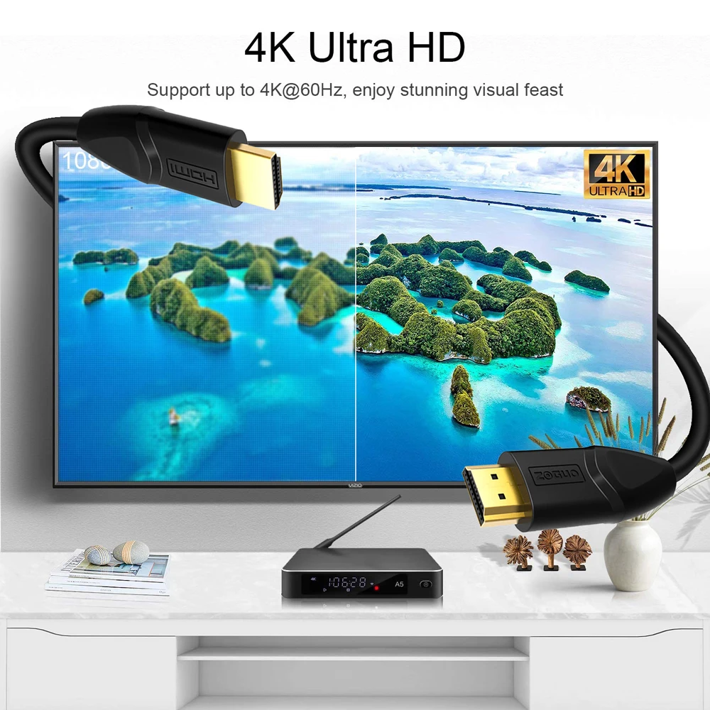ZOGUO 4K Hdmi Kabel Video Kabels HDMI2.0 4K@60Hz 1080P 3D UHD Voor Hdtv  iptv Xbox PS4 PS5 Splitter Switcher 1M 3M 10M 15M 20M - AliExpress