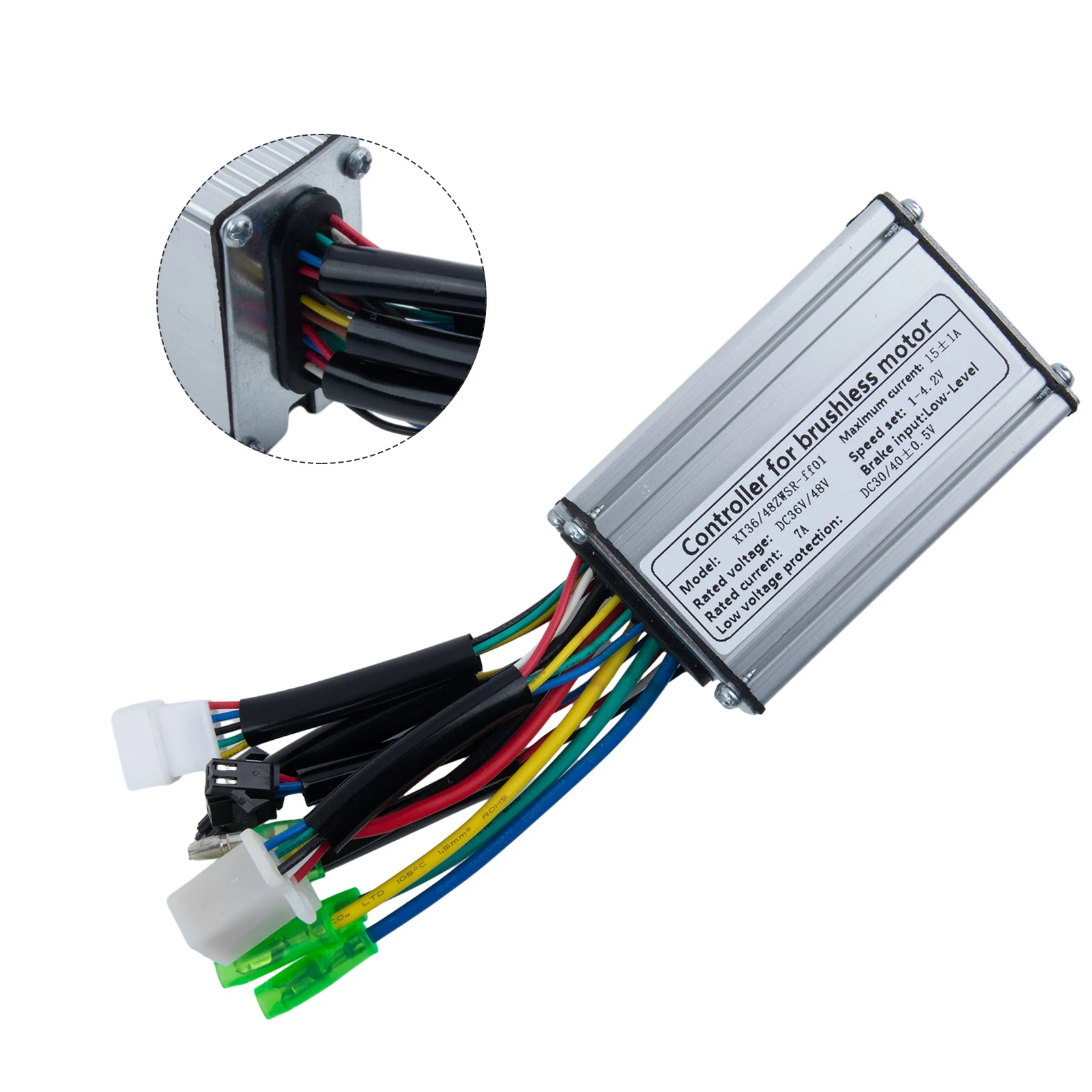 Replacement Controller KT-15A Parts 250W 7A Controller DC36V/48V Electric Bicycle For 250W Brushless Motor Ebike