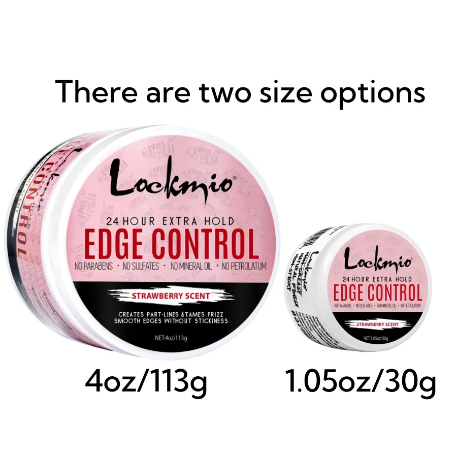 LOCKMIO Strong Shaping Edge Control Gel Kit Women Hair Styling Wax Baby Hair Long-Lasting Non-shedding Pomade and Brush Hairband