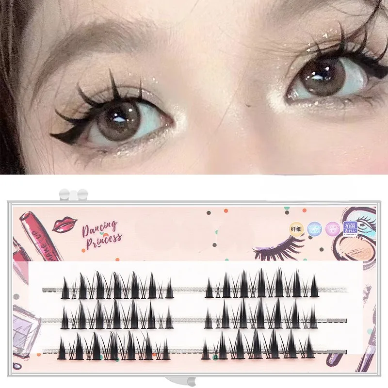 Manga Lashes 3 Reihen 3D Faux Nerz Wimpern Natürliche falsche Wimpern Anime Wimpern Weiches Licht Natürliche Wimpern Verlängerung Make-up