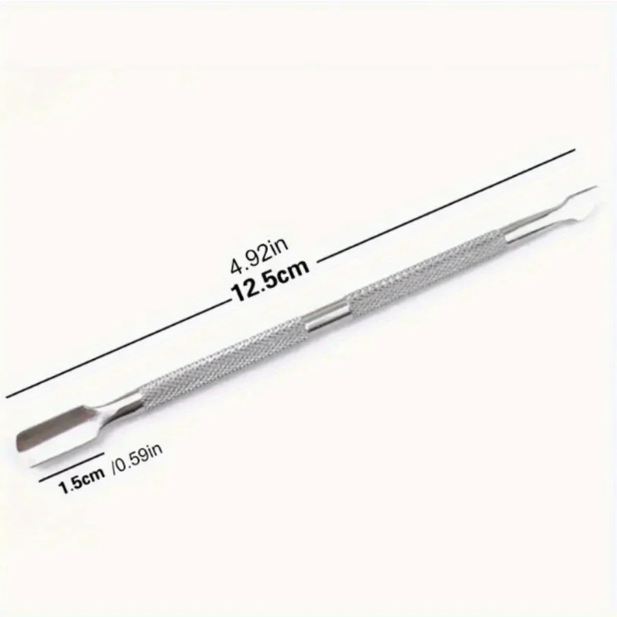 Stainless steel double headed skin thruster is used for pedicures and nail care, eliminating dead skin and cleaning nails