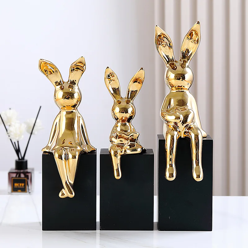 

Handmade Cute Cartoon Bunny Sculpture Miniature Figure Home Party Decoration Children Birthday Gifts
