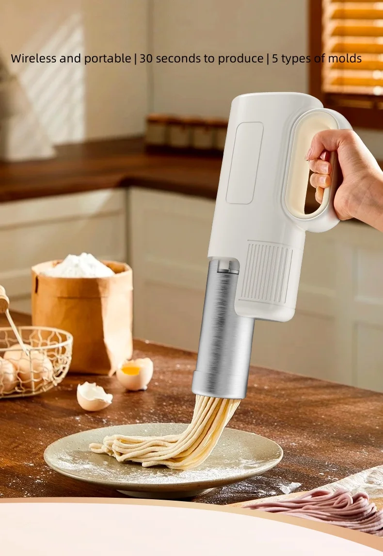 Noodle Maker Household Fully Automatic Wireless Stainless Steel Noodle Press Handheld Electric Maker