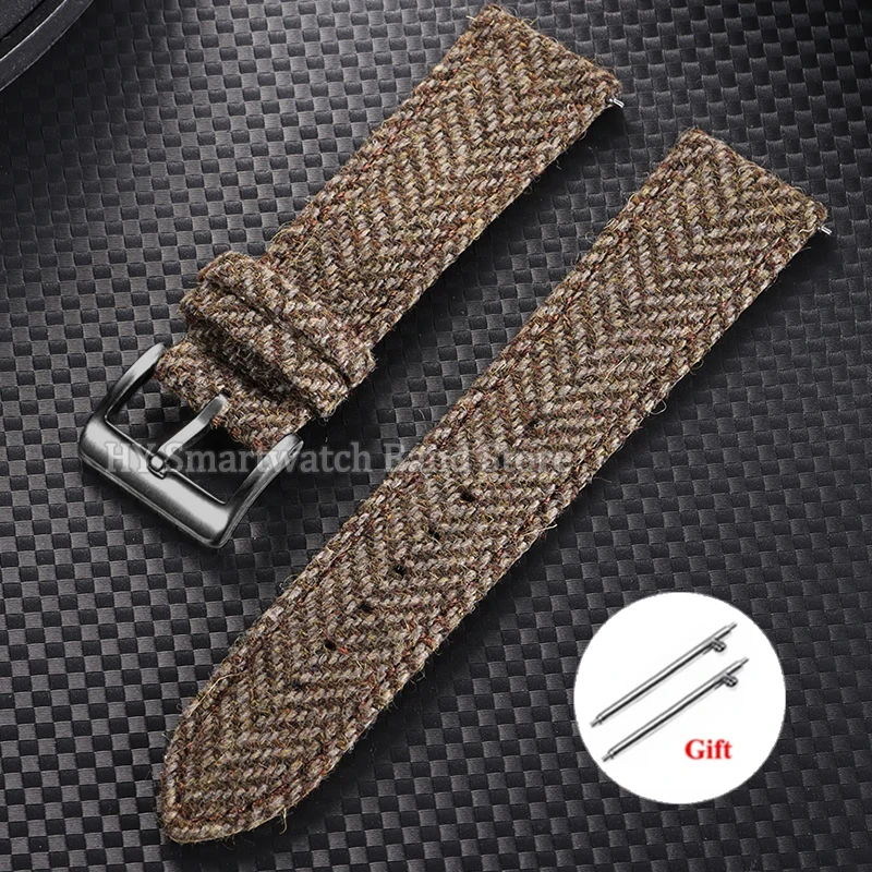 Vintage-Style Leather & Nylon Quick Release Watch Strap - Universal Sport Wristband