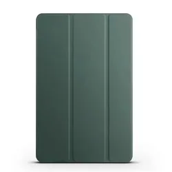 Magnetic Folding PU Stand Soft TPU Back Cover for Vivo Pad SE 12.3inch (Dark green)