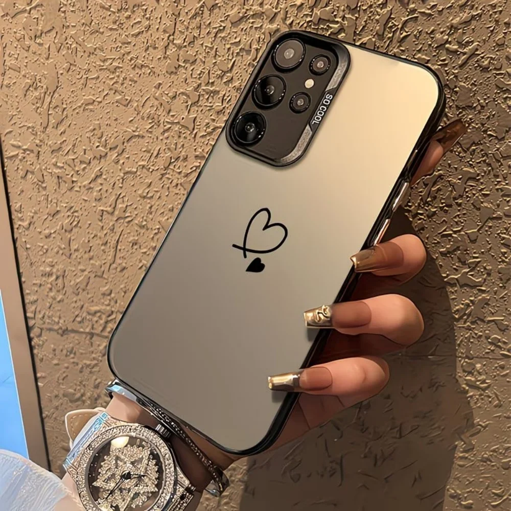 Chic Heart Shape Matte Phone Case - Trendy Protective Back Cover