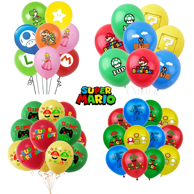 Mario Bros Ballons,Décorations pour Fêtes à Thème Mario,Mario Feuille  Ballons pour Enfants,Mario Bros Ballons,Decoration Anniversaire Mario pour