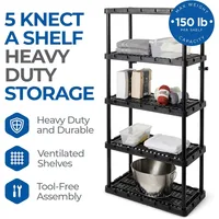 5 Shelf Knect-A-Shelf Ventilated Heavy Duty Storage Unit Organizer System for Home, Garage, Basement & Laundry 2