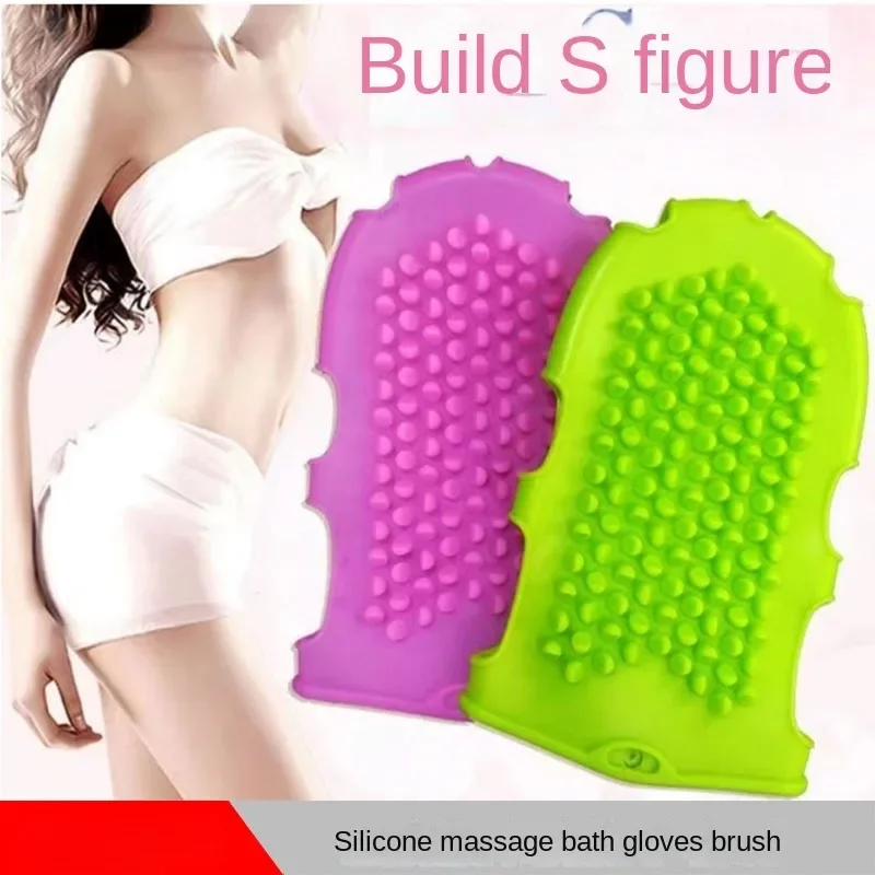 

1pc Shower Gloves Bath Scrub Remover Body Exfoliating Massage Shower Brush Silicone Bath Brush Skin Clean Silicone Bath Brushes