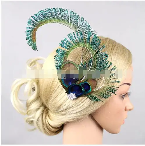 Tocados Para Mujer, Diadema De Plumas, Accesorio Para El Cabello, Sombrero De Vestir, Pinza Para El Pelo De Los Anos 20 Tocado Para Graduacion