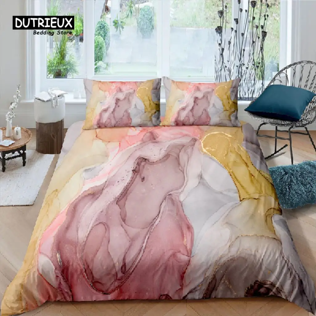 

Luxury 3D Marble Print Home Living Comfortable Duvet Cover Pillowcase Kid Bedding Set Queen and King EU/US/AU/UK Size