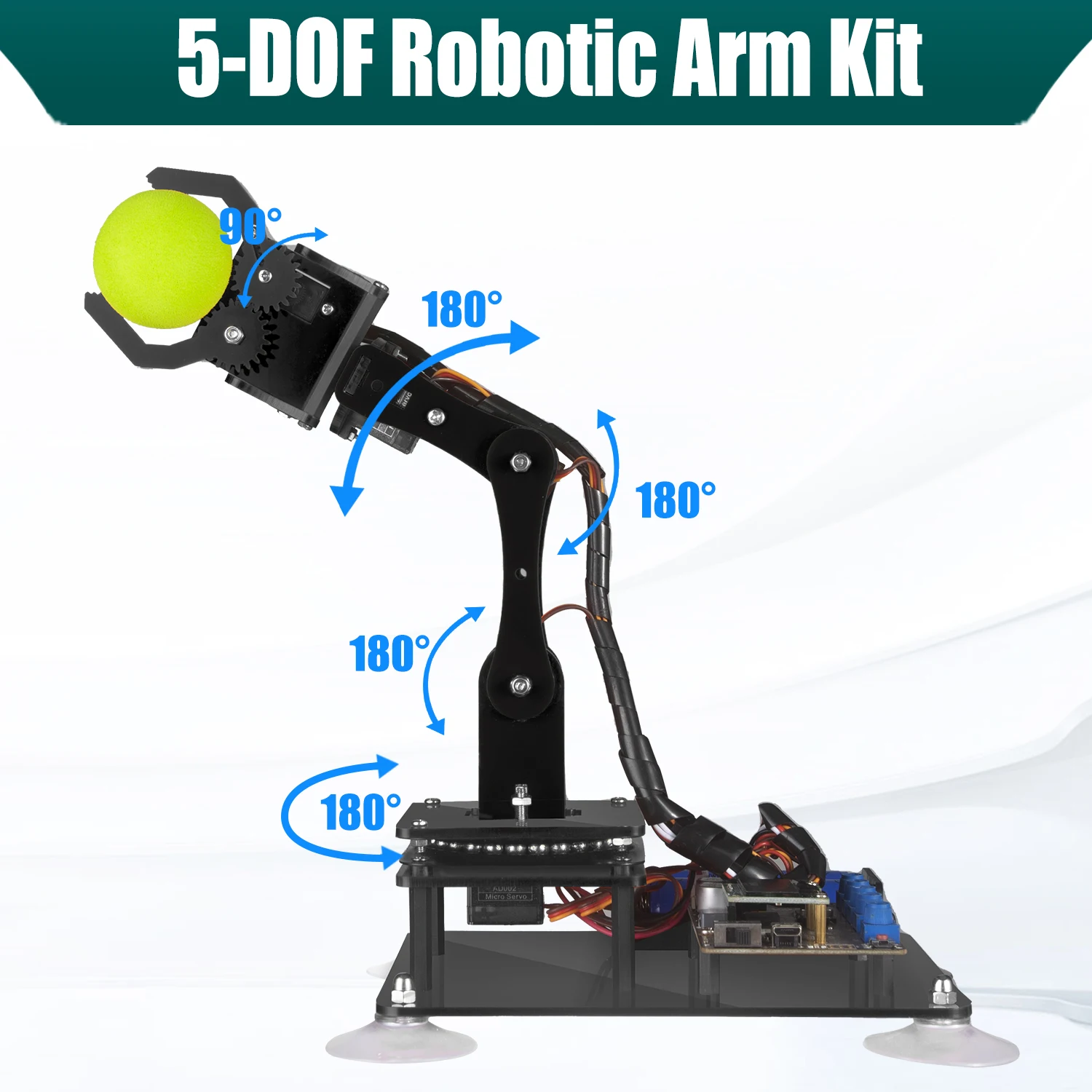 Adeept 5-DOF Robotic Arm Kit Compatible with Arduino IDE, Programmable DIY Coding STEM Education