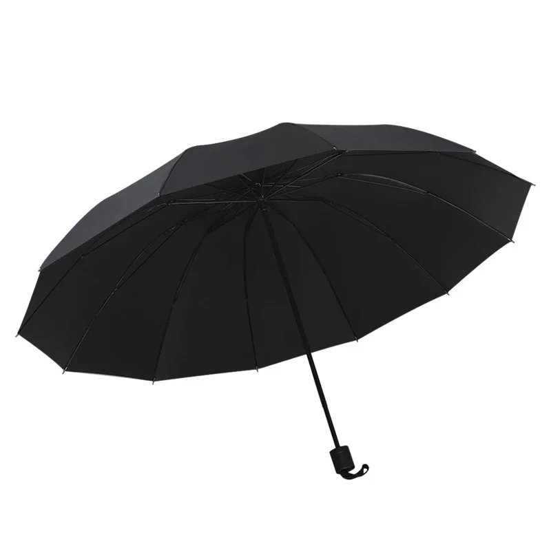 Folding Umbrella Super Large Foldable Umbrella With Black Glue Sun Protection Reinforced 12 Bones Sturdy For Men Women