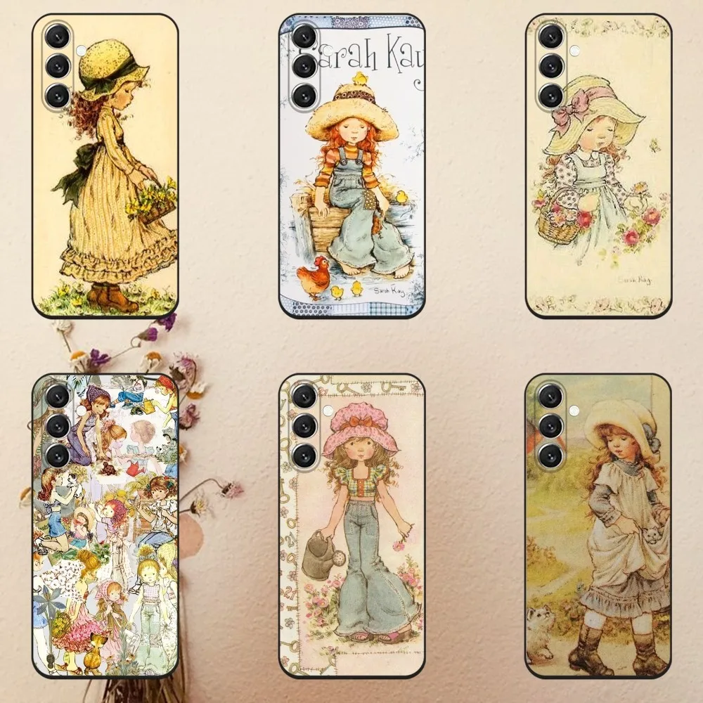 Custodia Per Telefono Sarah Kay Per Samsung Galaxy A13,A21S,A22,A31,A32,A52,A53,A71,A80,A91 Cover Morbida Nera