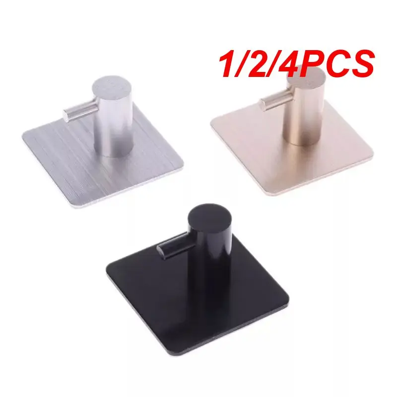 

1/2/4PCS Self Adhesive Wall Hook Rack Towel Hooks Multi-Purpose Bathroom Towel Clothes Handbag Key Hanger Hooks Home Storage