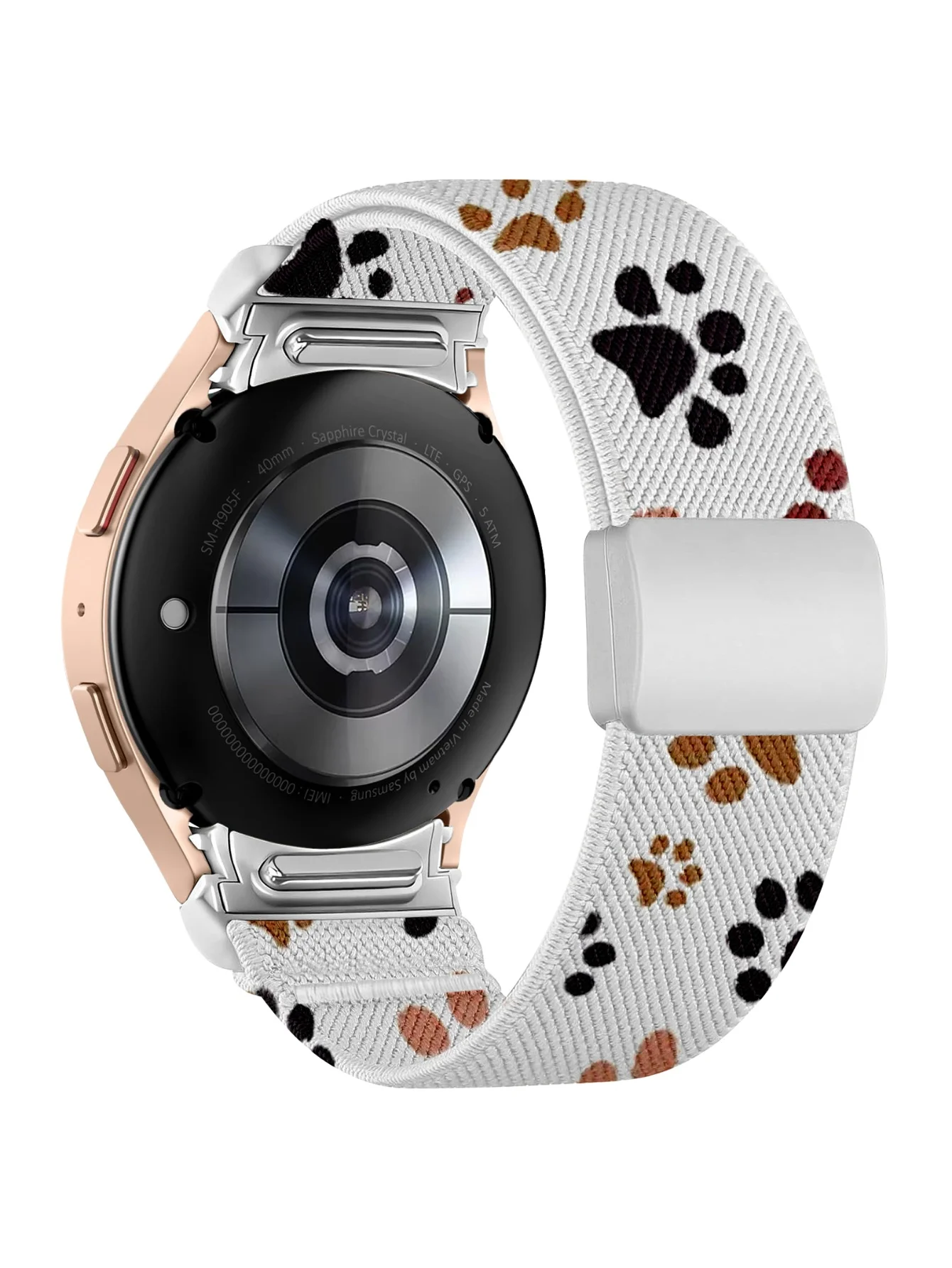 Versatile 20mm Adjustable Nylon Elastic Smartwatch Strap