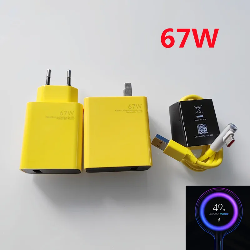 Xiaomi 67W Quick Wall Charger Adapter USB-C 6A Cable Redmi Note 10/11/12  Pro K60