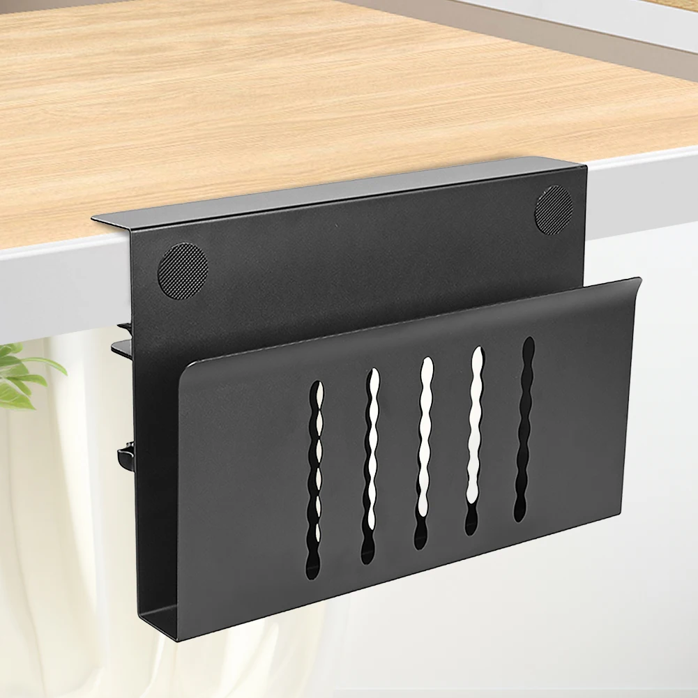 책상 옆 수납 정리함 무타공 걸이형 노트북 거치대 사무용품 및 스튜디오 필수품용