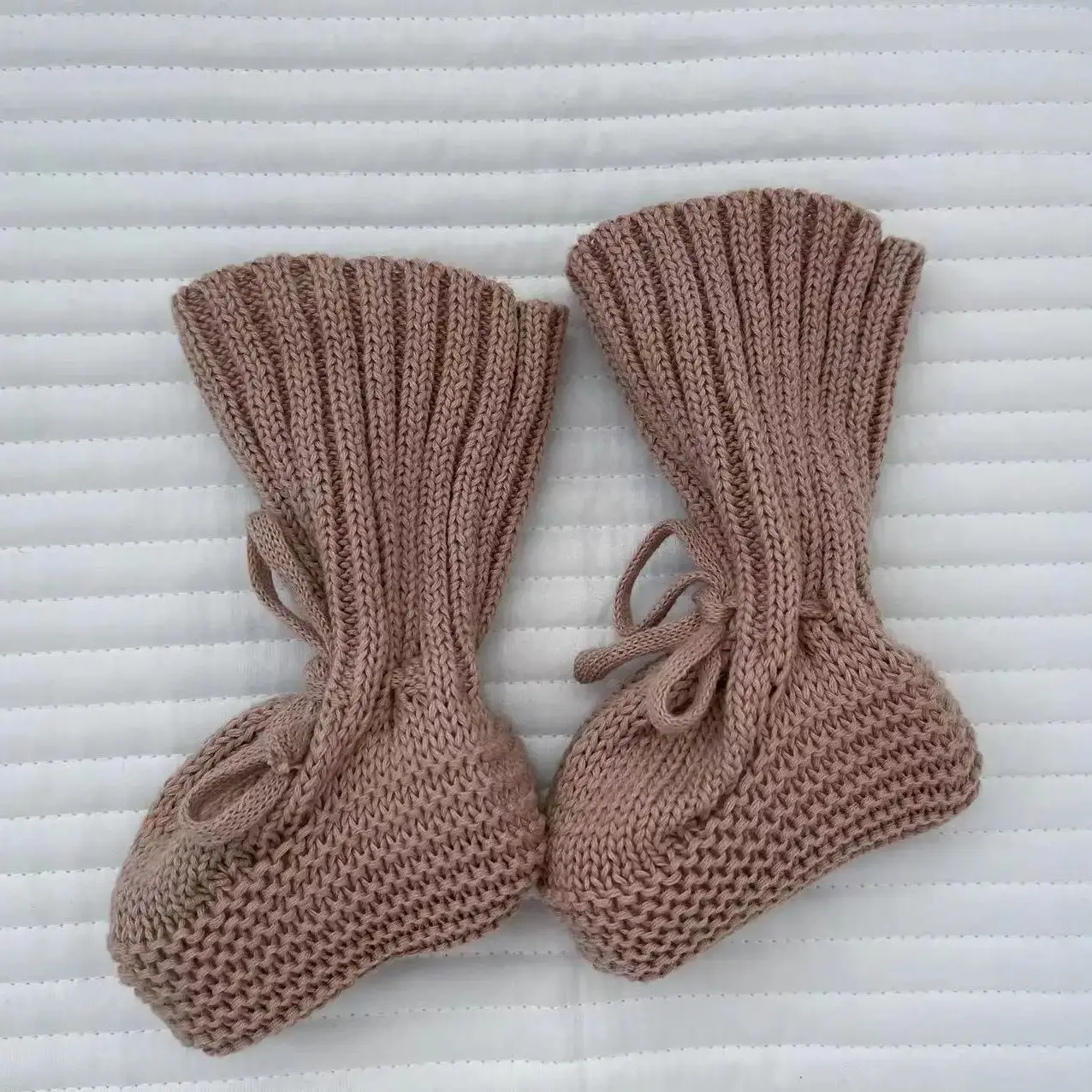 Infant Baby Neutral Booties 100% Cotton Knit Baby Socks Unisex Toddler Baby Shoes Shower Gift 2
