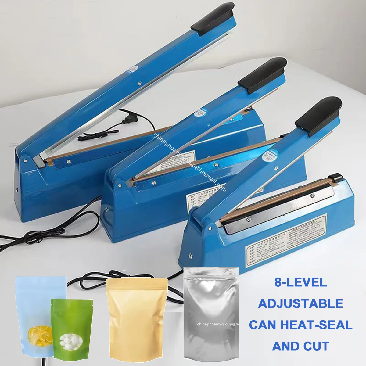 Manual Impulse Sealing Machine Cutting Machine Heat Shrink Electric Heat Sealer 400mm Aluminum Plastic Bag