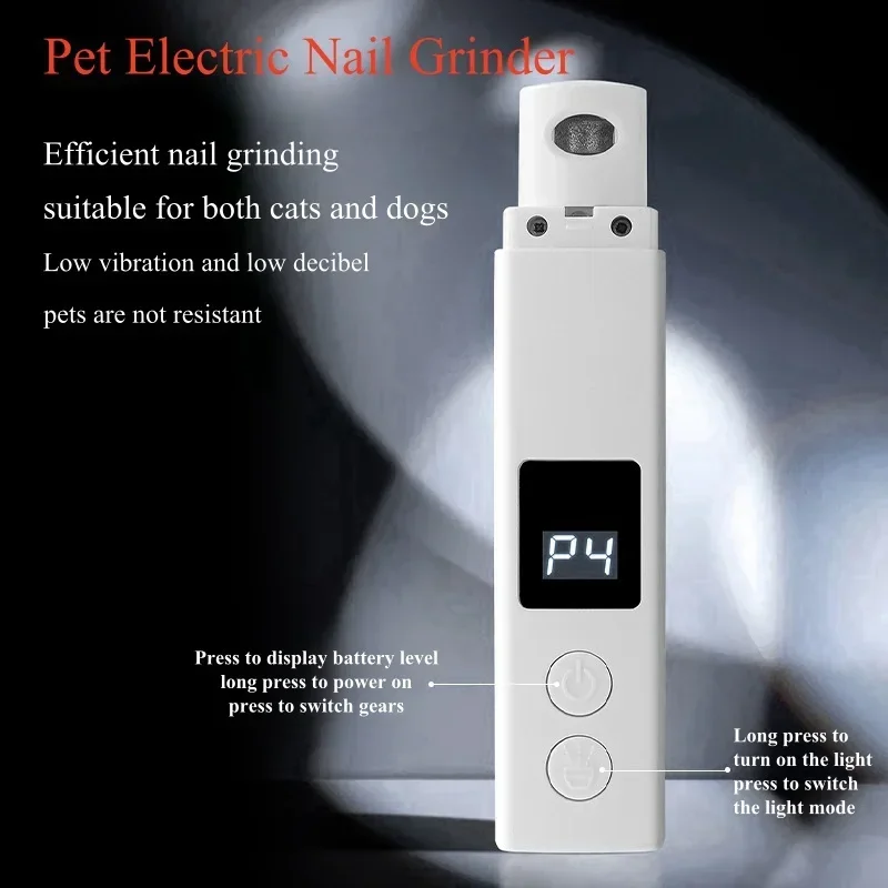 Painless USB Charging Dog Nail Grinders Rechargeable Pet Nail Clippers Quiet Electric Dog Cat Paws Nail Grooming Trimmer Tools 1