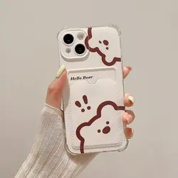 Adorable Cartoon Puppy Dog Phone Case with Card Holder - A15(A15S) (S17254)
