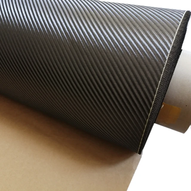 Carbon Fiber/Tan Kevlar Fabric 4x4 Twill 3k/1500d 50/127cm 7.8oz/260gsm
