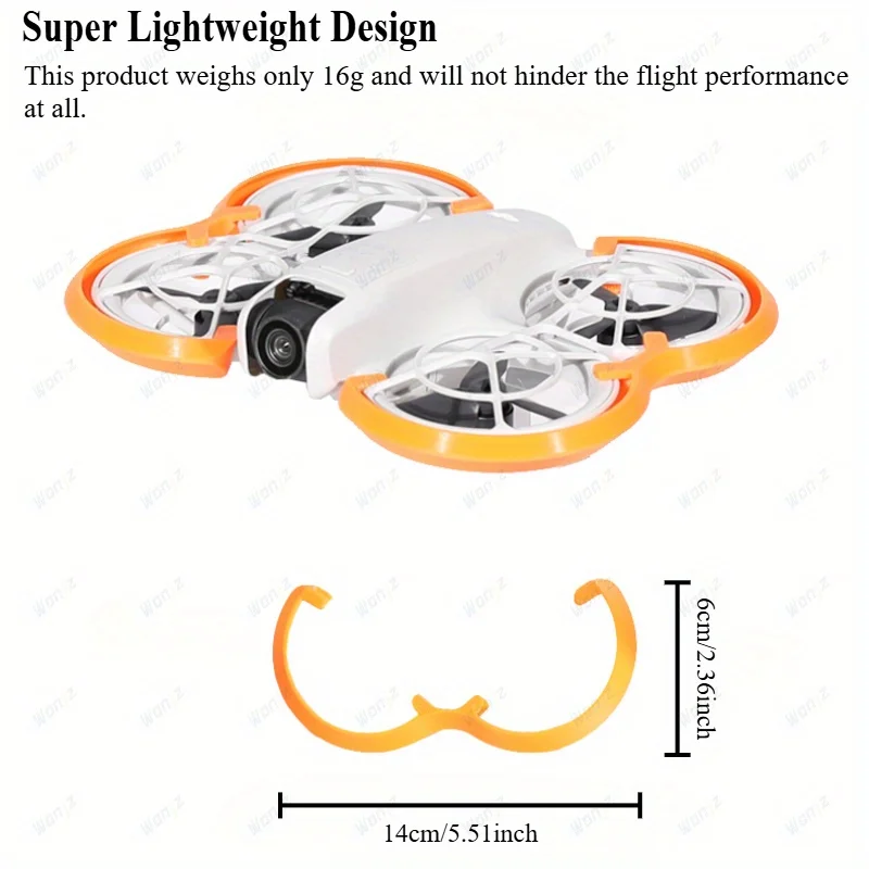 Lot de 4 pales légères et colorées, hélices de rechange pour DJI Mini 3 Pro, vue de profil.
