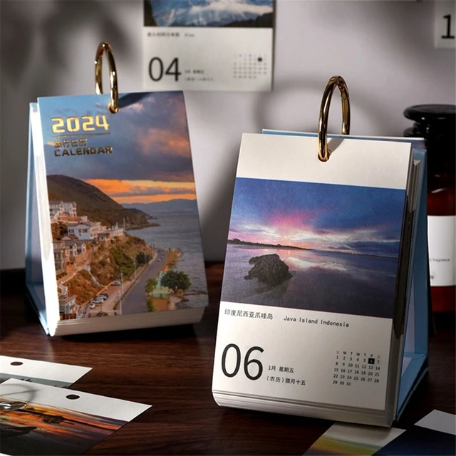 2024 Travel Calendar Creative World Beauty Calendar Ins Desktop Display  Gifts Custom Desk Calendar - AliExpress