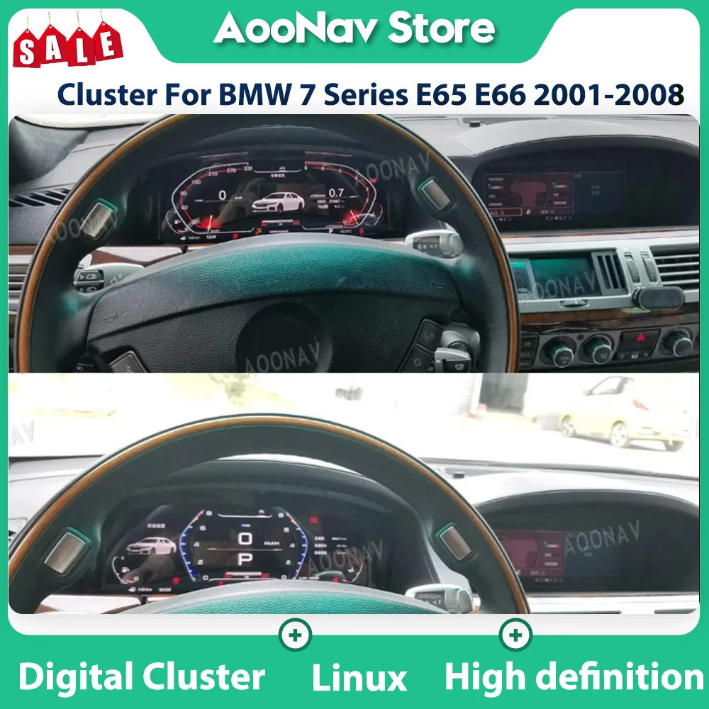 

Digital Dashboard For BMW 7 Series E65 E66 2001-2008 LCD Instrument Cluster Crystal Panel Virtual Cockpit Speedometer Display
