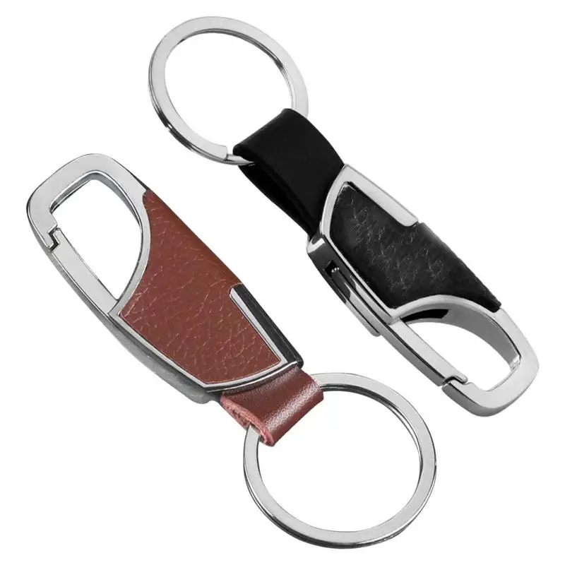

Key Chain With Leather Upscale Car Keychain Key Ring Quick Release Clip Key Chain Leather Keychain Men's Gift For U Disk Vehicle