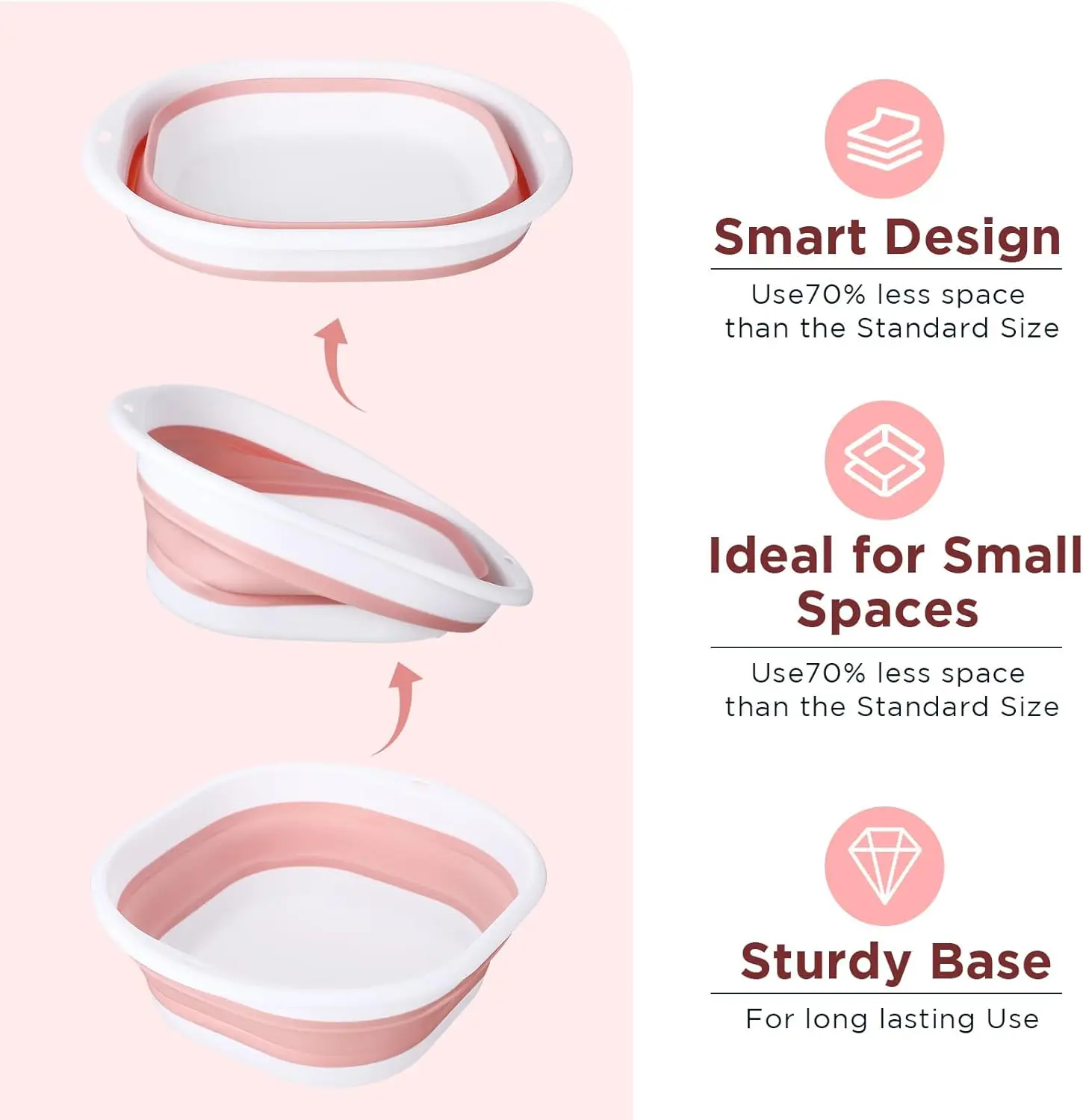 Binaural Portable Foldable Washbasin for Home dorm and Outdoor Use for Foot Washing and Hand Washing