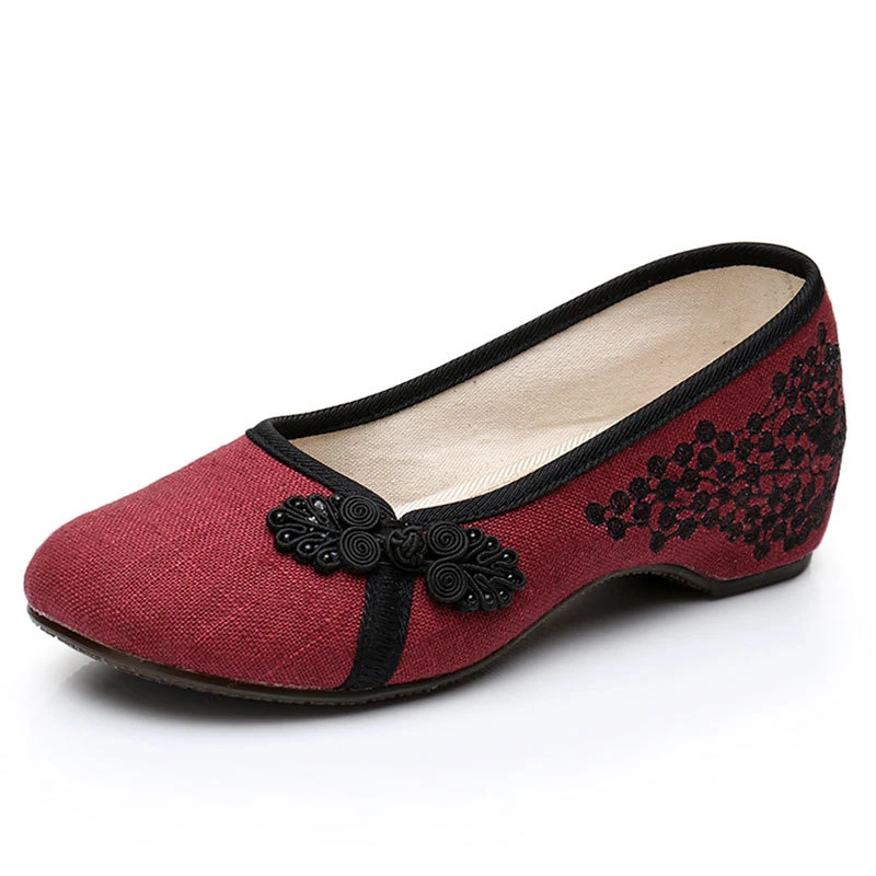 Canvas Dance Shoes Loafers Women Light Walking Shoe Summer Breathable Dancing Sneakers Embroidered Traditional Cloth Flats