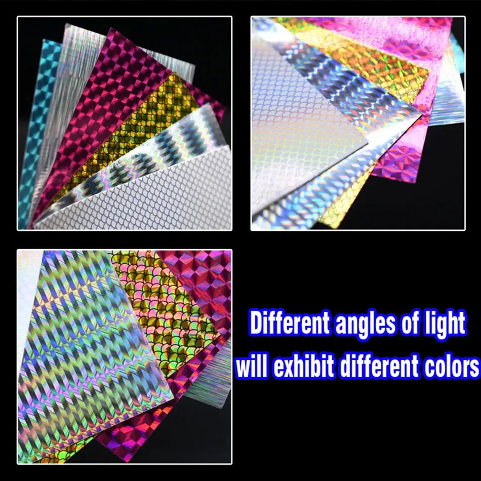 Description Picture 6 of itemMNFT Premium Product 6Pc Metal Bait Self Adhesive Change Color Sticker Hard Sequin Fishing Lure Holographic Fish Scale Tape Film
