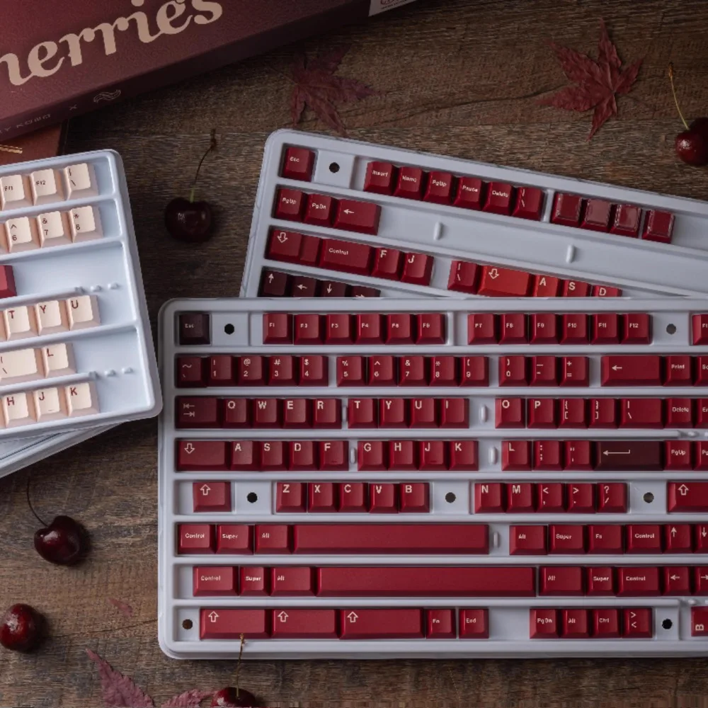KeyKobo Cherries Keycaps 140 Keys Cherry Profile ABS Double Shot