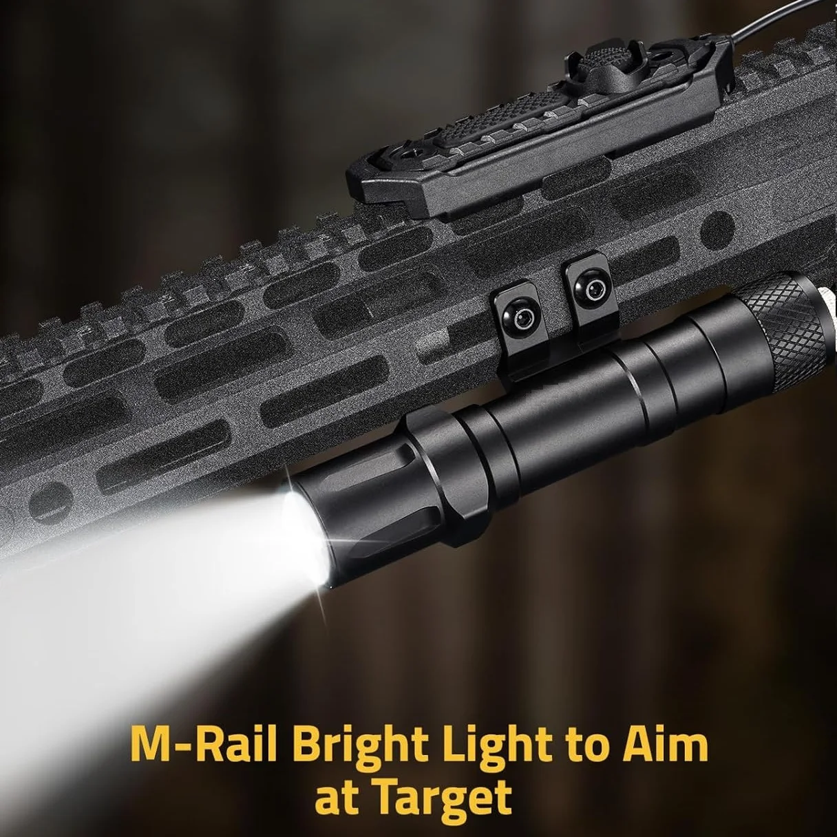Rechargeable Tactical Flashlight for Rifles with Remote Switch