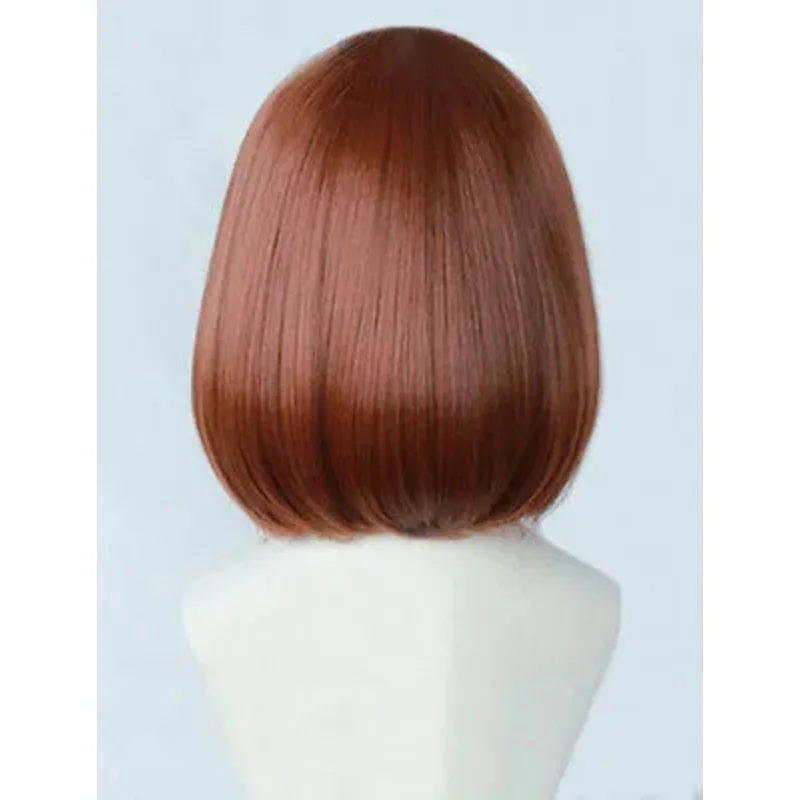 Anime My Hero Academia Ochako Uraraka 짧은 갈색 보보 코스프레 가발