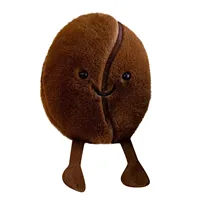 Brown Coffee Bean Simulated Food Plush Doll Pillow with Foot Soft Stuffed Sofa Decorative Cushion for Bedroom 2