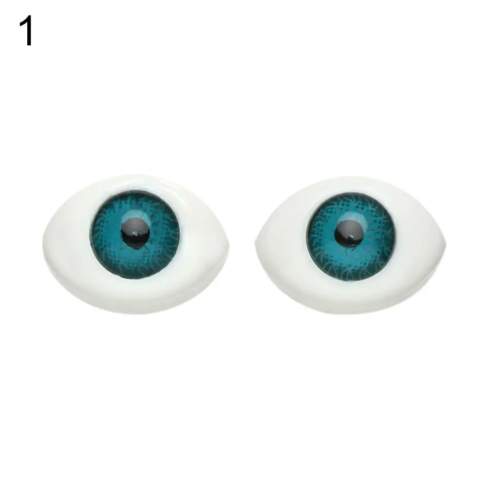 1Pair Oval Doll Eyes Realistic Half Round Craft Accessories Acrylic DIY Eyeballs Reborn Doll Eyes BJD Mini Easy Use Simulation
