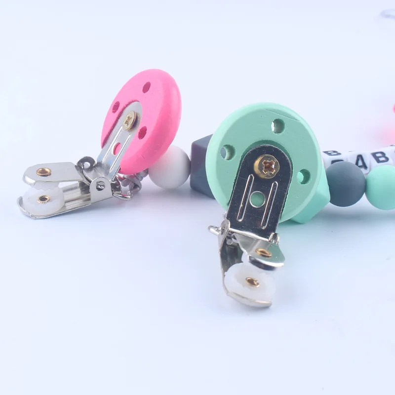 Custom Personalized Name Handmade Pacifier Clip Holder Silicone Flower Pacifier Chain Baby Teether Teether Chain Gift