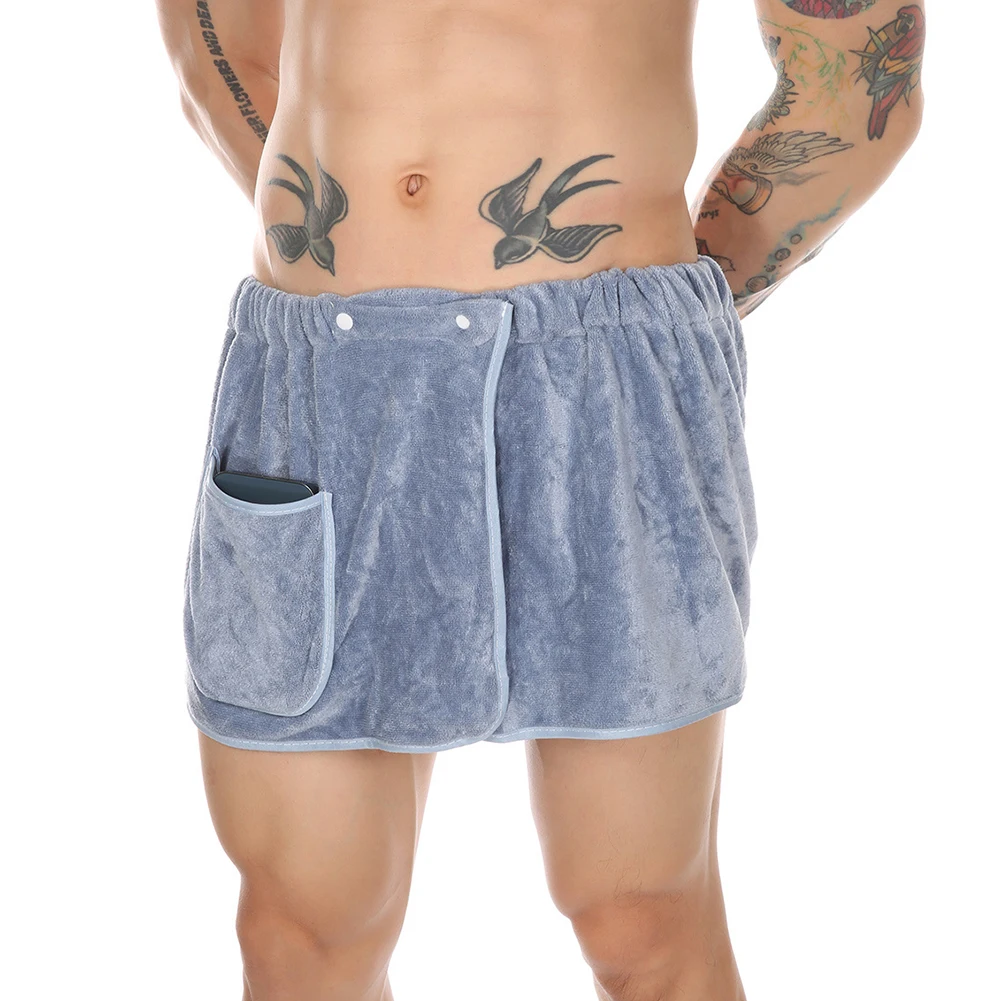 

Men Short Skirt Warm Skirt Fancy Toweling Pants Pajamas Skirt Underwear Panties Pouch Swimwear Stretch Shorts With Buttons