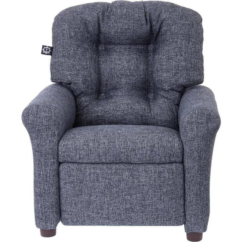 THE CREW FURNITURE Traditional Kids Recliner, Toddler Ages 1-5 Years, Home Décor Polyester Linen, Gray 4